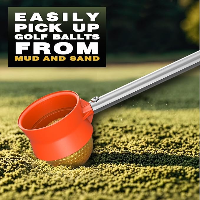 Golf Ball Retriever Telescopic for Water, 12Ft/9Ft Two-Sided Golf Ball Grabber Stainless Steel Ball Retriever Tool Golf Ball Picker Golf Accessories