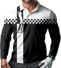 Men's Long Sleeve Golf Shirt Quick Dry 3 Button Work Fishing Outdoor Casual Collar Shirt