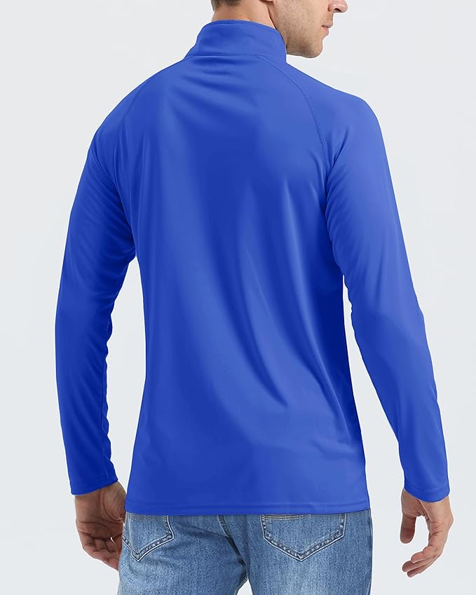Boladeci Men's UPF 50+ Sun Shirts 1/4 Zip Long Sleeve SPF UV Protection Lightweight Quick Dry Quarter Zip Golf Shirts