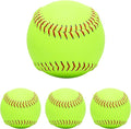 GKK Softballs 4 Pack Sports Practice Softballs 12 Inch Slow Pitch Official Size and Weight Softball Autograph Softball Training Ball for Games, Soft Toss, Batting, Fielding, Hitting, Pitching