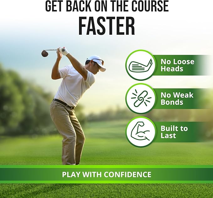 Golf Club Epoxy – Epoxy Glue for Golf Club Repair for All Golf Shafts, Heads, Drivers, Putters, and Irons, Works on Graphite & Steel Shafts