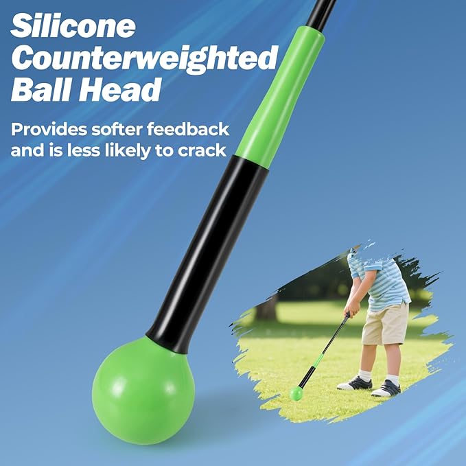 Tangkula Golf Swing Trainer, 47"/40"/31.5" Warm-Up Golf Practice Training Aid with Weighted Head for Grip, Rhythm, Flexibility, Balance, Tempo & Strength, Indoor Outdoor Golf Swing Corrector