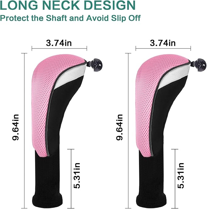 Golf Club Head Covers for Woods and Driver Hybrids Fairway Value Pack Protective Clubs Headcovers with Interchangeable No.Tags 1 3 5