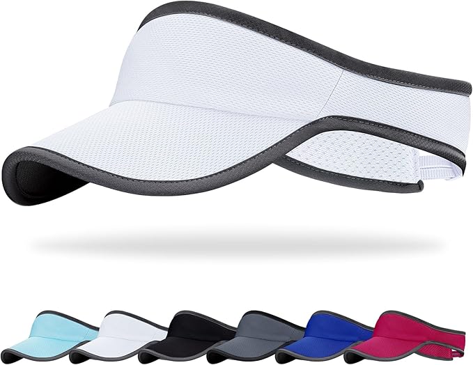 Sports Sun Visor for Men Women, Lightweight Soft Quick-Dry Visor Hat, Packable Tennis Golf Running Visor