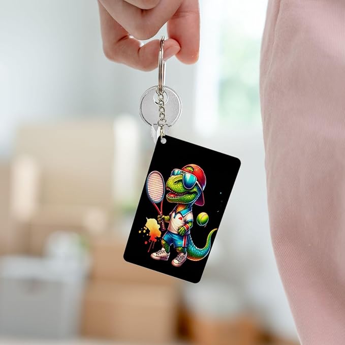 Golf Keychains Rectangular Acrylic Keychain Daily Key Ring Car Key Fob Holder 2X3 Inch