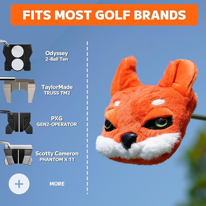 mytag Funny Putter Headcover, Premium Plush Animal Putter Cover for Blade/Mallet