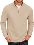 COOFANDY Men's Fleece Quarter Zip Pullover Long Sleeve Mock Neck Sweatshirt