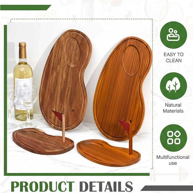 Golf Cheese Board Gift Set Party Favor Prizes Charcuterie Wood Board with Knives and Box for Dad Grandpa Party Tournament Game(Carbonized Bamboo Wood, Golf)
