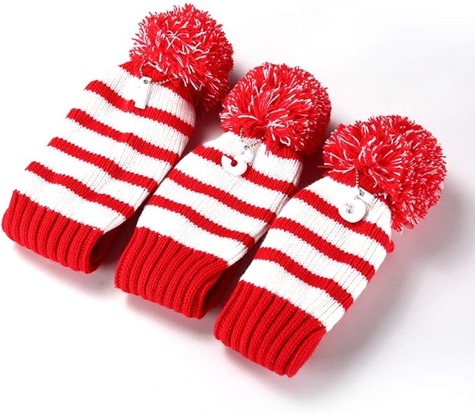 Golf Head Covers for Driver Woods Fairway Hybrids, Long Neck Golf Club Headcovers Set with Number Tags 1 3 5（3pcs）