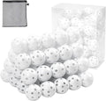 Plastic Golf Balls Practice Limited Flight Golf Training Ball Hollow Swing Practice Indoor Golf Balls with Mesh Drawstring Bag for Backyard Driving Range or Outdoor