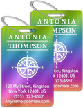 Custom Stainless Steel Luggage Tags (2 Pack) - Personalized Laser Engraved Luggage Tag, Waterproof Durable, for Bags, Backpack Travel, Suitcases (Multi Color)
