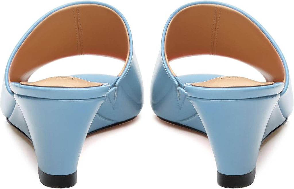 Wedge Sandals for Women Open Toe Wedge Heels Womens Matte High Heel Sandal Round Toe Heeled Wedge Sandals Slip on Casual shoes 2 inch
