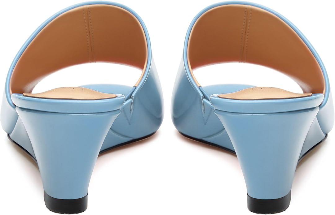 Wedge Sandals for Women Open Toe Wedge Heels Womens Matte High Heel Sandal Round Toe Heeled Wedge Sandals Slip on Casual shoes 2 inch