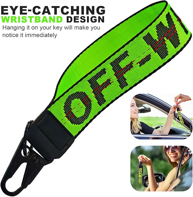 Fashionable Car keychain, Fabric Wrist Strap With Key Ring, Can Be Used To Hang Car key chain, Wallets, Jeans Decorations, Key Chain Accessories(Green)