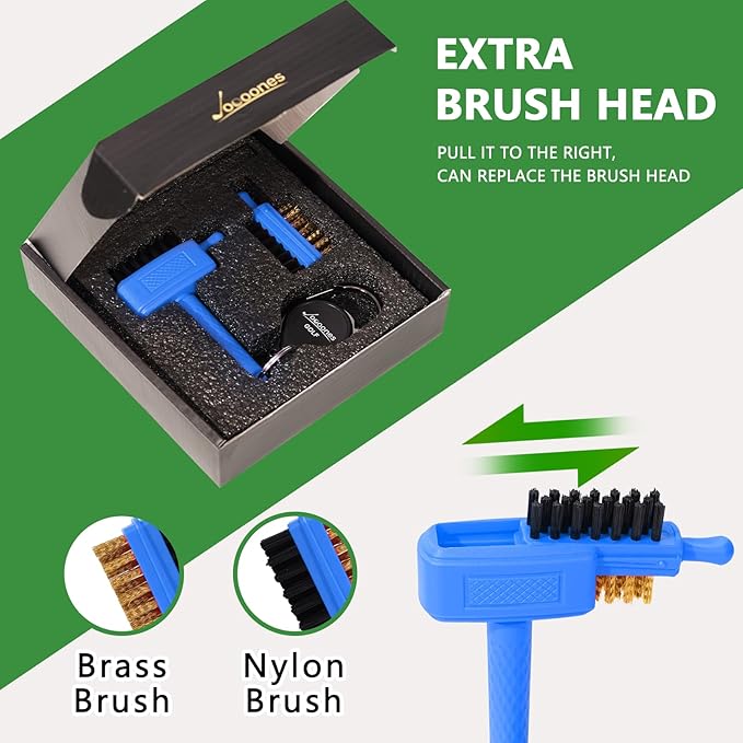 Mini Golf Brush with Nylon/Brass Bristles and Retractable Keychain - Pocket Brush Leave No Trace Clean Dual-Sided Brushes Easy to Carry(Blue) Essentials Golf Accessories for Golfer