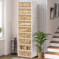 Portable Extra Large Folding Shoe Rack, Shoe Organizer Storage Box for Closet With Magnetic Clear Door, Shoe Storage Cabinet for Living Room, Entryway(9 layers—18 Pairs, Style-A)
