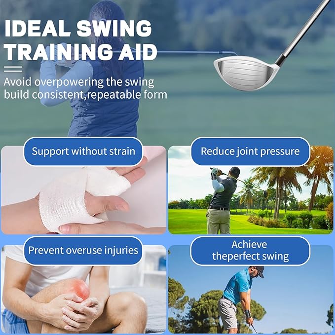 Golf Wrist Training Aid, 2 Pack Golf Swing Band and Golf Wrist Correction Trainer, Golf Grip Trainer for Beginners Arm Posture Correcting