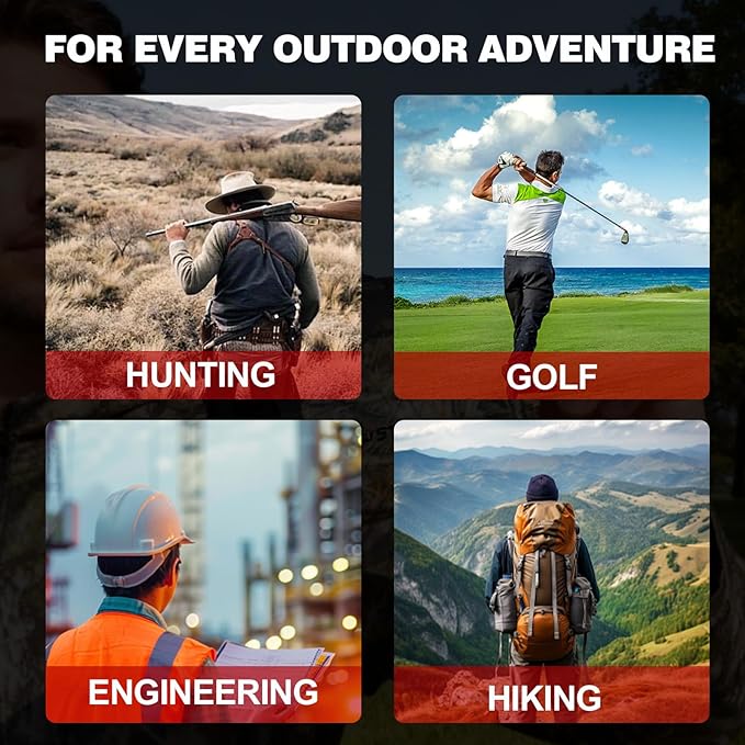 Range Finder for Hunting/Golfing.1000/1300 Yards Laser Golf Rangefinder with Slope .6X Magnification .Flag Lock Vibration Function with Continuous Scan