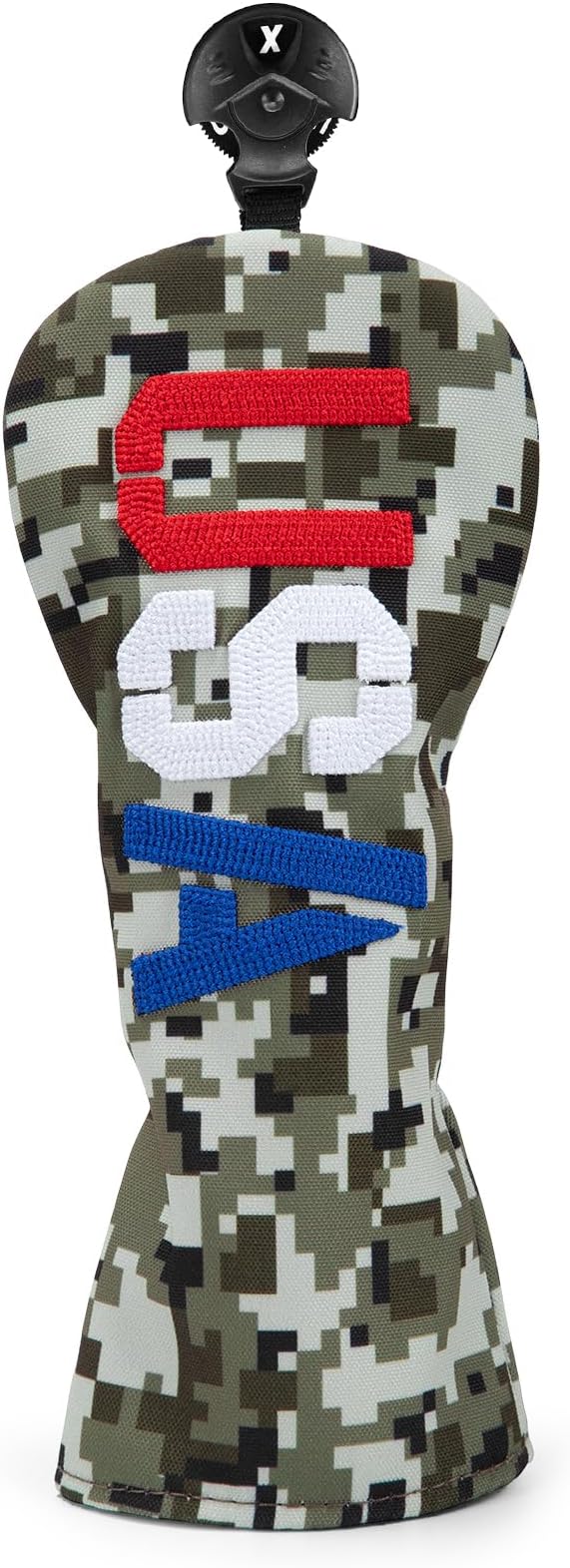 Golf Club Head Covers, Camouflage USA Design Golf Driver Covers, Fairway Wood and Hybrid Head Covers with Interchangeable Tags, Durable Canvas Material Golf Club Covers