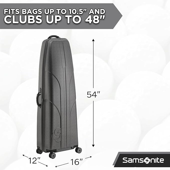Samsonite Tour Deluxe Golf Hard Case Golf Travel Bag, Lightweight & Durable ABS Shell, 360 Degree Multi-Directional Wheels