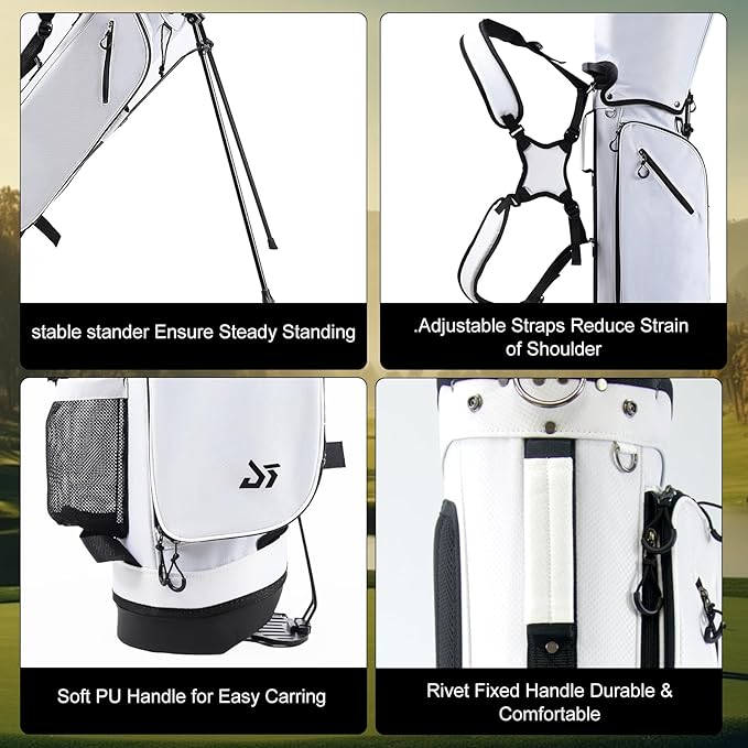 Golf Stand Bag – 2025 Upgraded Version with Cooler Pocket, Glove Patch & Tee Holder, Lightweight Sunday Golf Bag for Men & Women