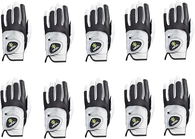 HIRZL Trust Control 2.0 Golf Gloves, All Weather Mens Golf Glove, White/Black, Kangaroo Leather Palm, Cabretta Leather Backhand, Trusted by Pro’s, Sweat Free, Ultimate Grip