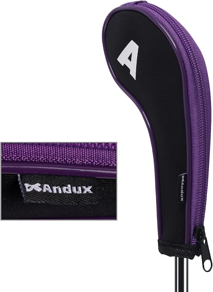 Andux Number Print Golf Iron Club Head Covers Long Neck with Zipper 12pcs/Set