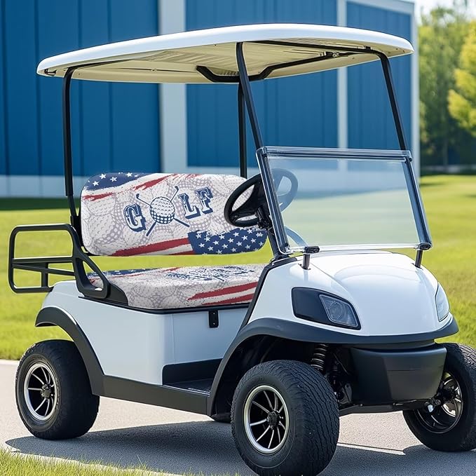 Fashion Print Golf Cart Seat Covers 2 Passenger Golf Cart Backrest Cover Golf Cart Seat Towel Gift for Friends