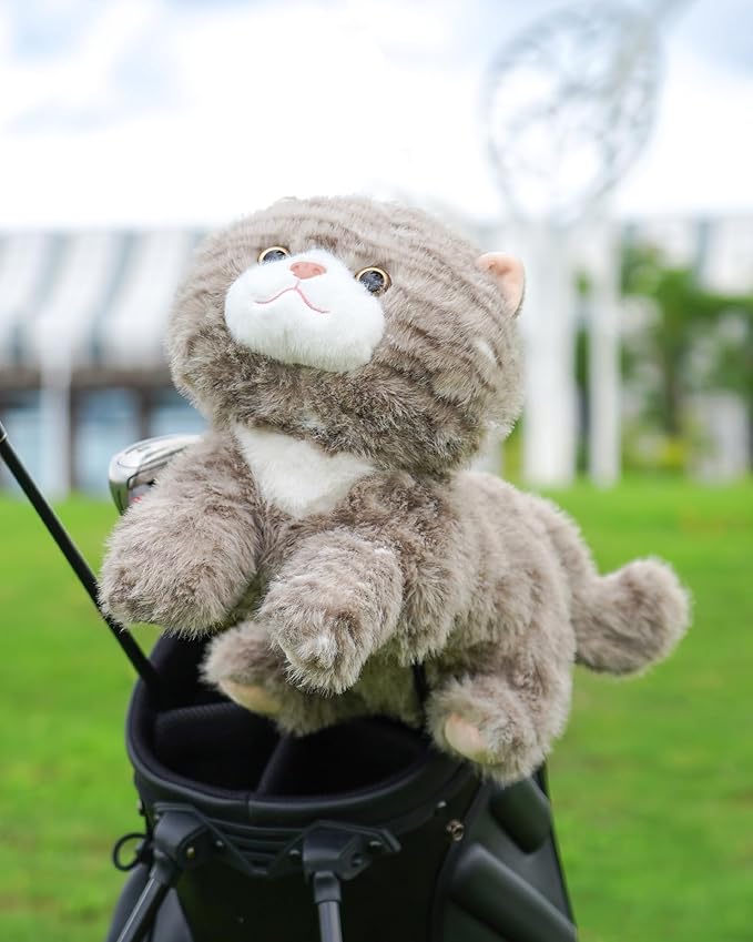 Big Teeth Funny Plush Driver Headcover Animal, Groundhog Gopher Penguin Driver Head Cover for 460cc Club, Sloth Leprechaun Crocodile Golf Head Covers for Woods and Driver Protector