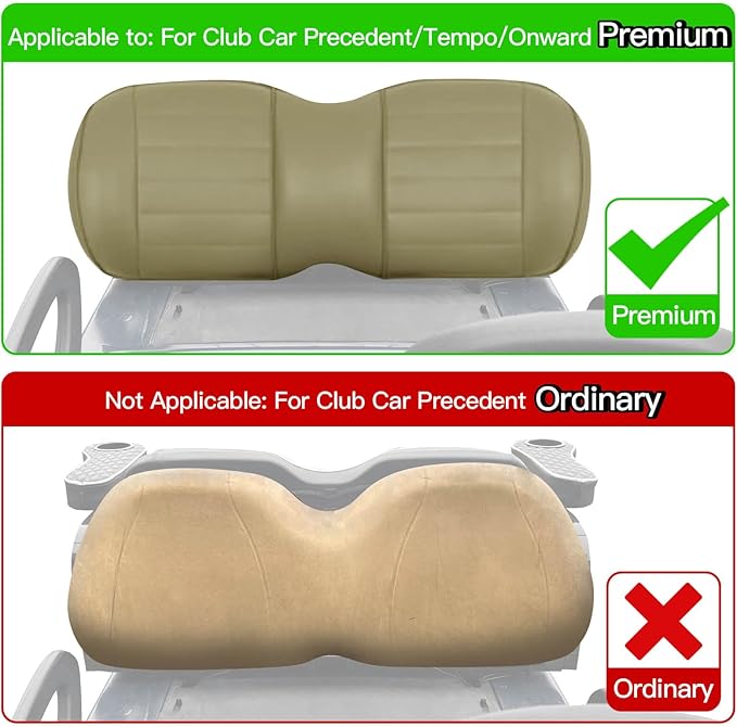 NOKINS Golf Cart Diamond Front&Rear Seat Covers Kit, Front Seat Covers Fits Club Car Precedent/Tempo/Onward Premium Seat Cushion, Rear Seat Covers Fits Aftermarket Standard Cushion(Brown&Brown 8438)