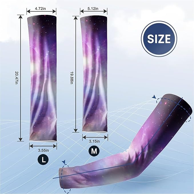 Cooling Arm Cover For Men & Women - Uv Sun Protection Arm Sleeves For Driving Golfing Fishing Cycling Hiking (L)
