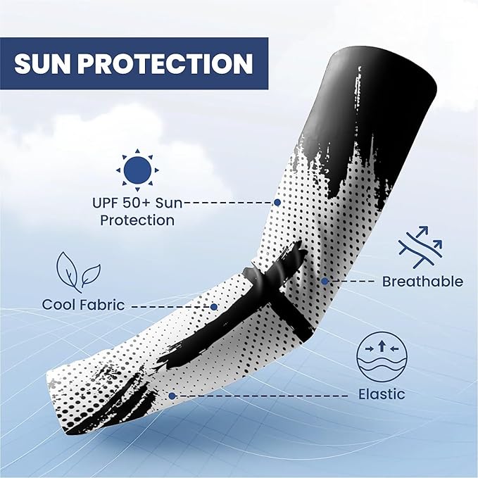 Cooling Arm Cover For Men & Women - Uv Sun Protection Arm Sleeves For Driving Golfing Fishing Cycling Hiking (L)