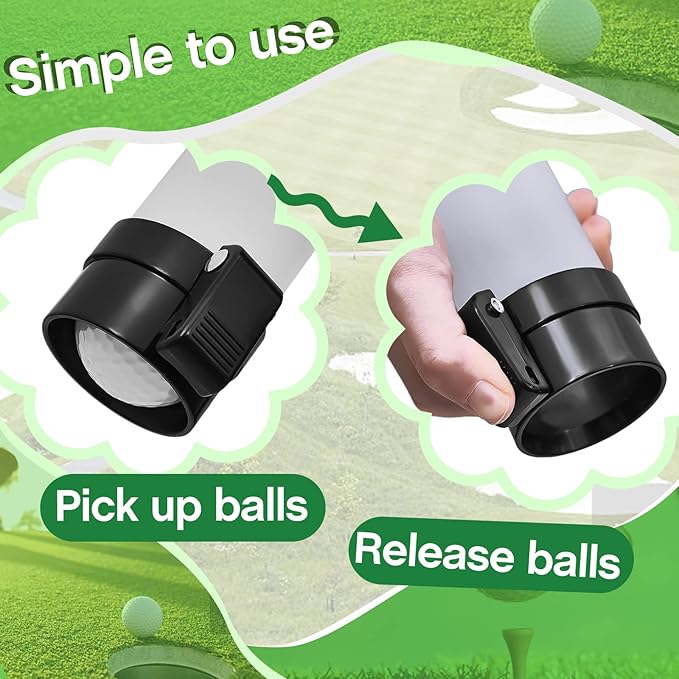 Deekin 2 Pieces Golf Ball Picker Plastic Clear Golf Ball Retriever Collector Golf Ball Pickup Tool Shag Tube