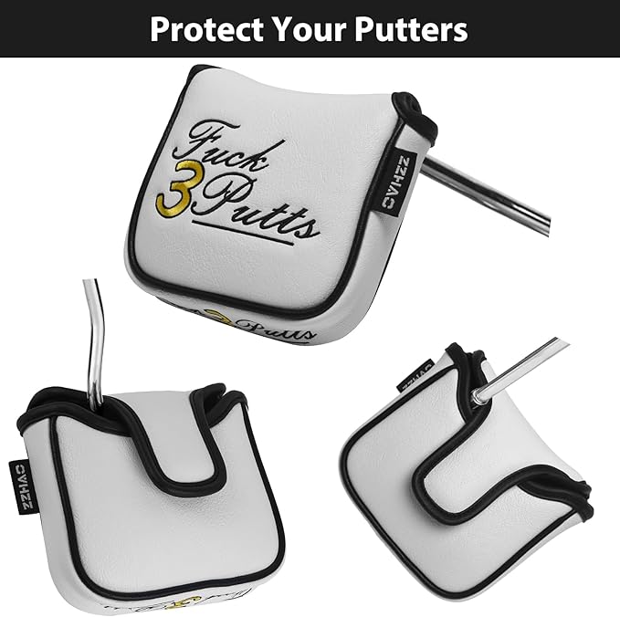 ZZHAO Golf Putter Cover - Funny Magnetic Mallet Putter Cover - Fits Most Mallet Putters - Golf Gifts for Dad - 5.5 x 4.7 x 1.2 Inches