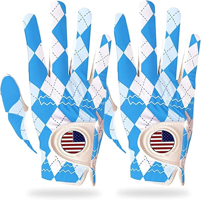 FINGER TEN Golf Gloves Men Right Handed Golfer Left Hand with Ball Marker 2 Pack Leather Breathable Comfortable Weathersof Grip Size Small Medium ML Large XL