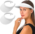 2 Pack Visor Women Men Sun Hat Clip On Visors Adjustable Sport Wide Brim Cap