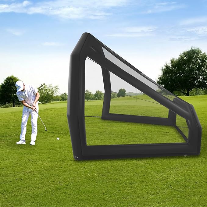 Golf Practice Hitting Net, 11.48x9.84x 9.84 FT Golf Hitting Nets, Large Inflatable Golf Practice Net Cage for Indoor Outdoor Backyard Driving Range for Golfers