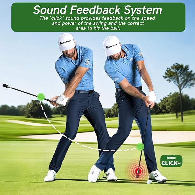 Rocalt Golf Swing Trainer for Right-Handed Players | Click Stick Tempo & Speed Training Aid with Click Sound, Improves Flexibility, Balance & Swing Rhythm