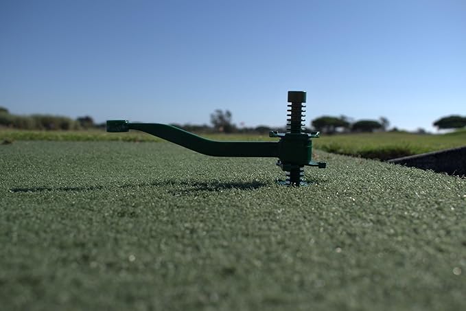 Golf Tee for Mat, Rotating Golf Tee, Adjustable Height with Flexible Arm for Driving Range, Backyard, Garage. Indoor-Outdoor. Made in USA
