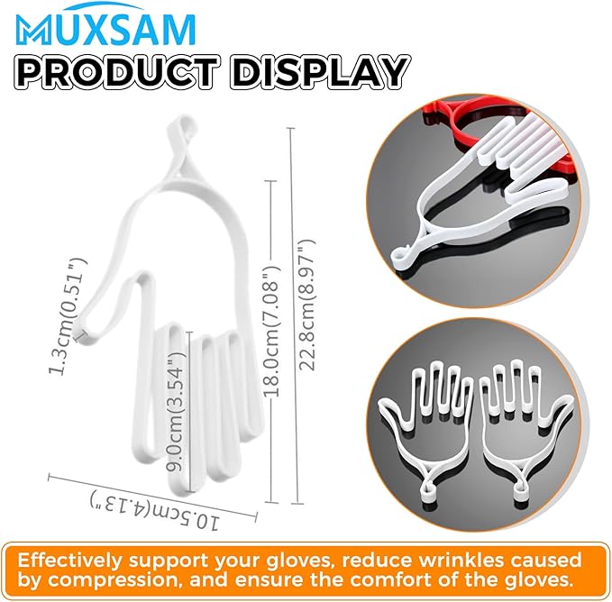 MUXSAM Golf Gloves Stretcher Holder Keeper Hanger Gloves Support Frame Golf Gloves Holder Rack Dryer Shaper Tool Accessories for Golfer Gloves Maintenance(1 Pair 2Pcs)