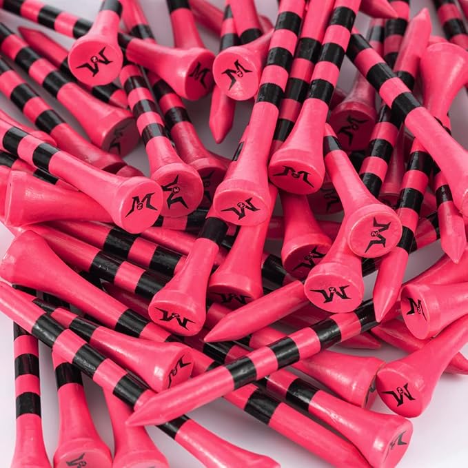 MAZEL Natural Wood/Bamboo Golf Tees 2 3/4 Inch & 3 1/4 Inch,Pack 50 or 120,Reduce Friction & Side Spin,More Stable Golf Tees
