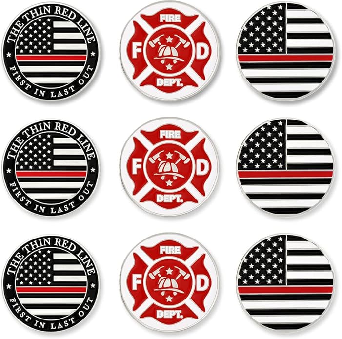 PinMart’s Mix Bundle Pack of 9 Golf Ball Markers - Golf Accessories for Men and Women – United States Eagle and American Flag Magnetic Ball Markers Set of 9