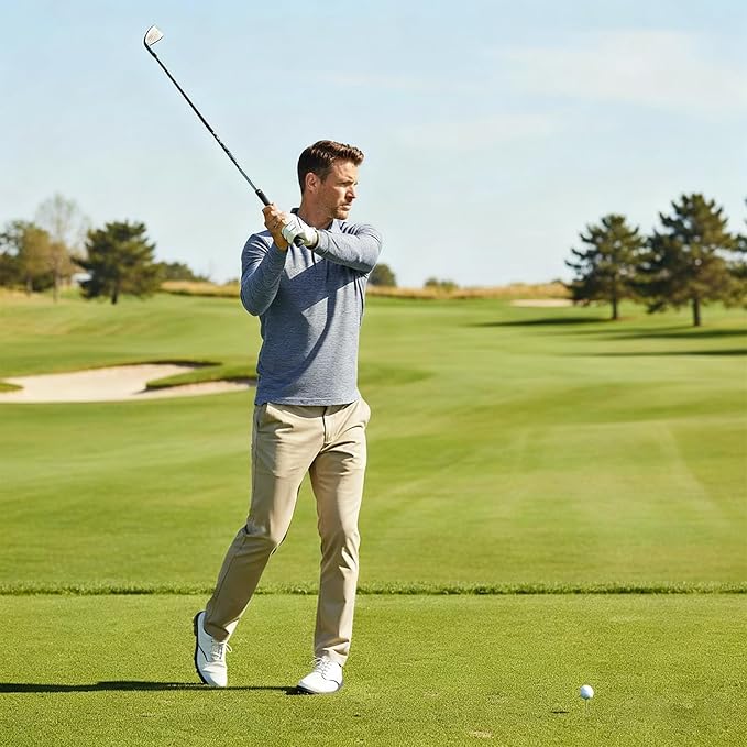 NAVISKIN Men's Polo Shirts Long Sleeve Golf Shirts with Collar UPF 50 SPF Shirt for Men Quick Dry Moisture Wicking