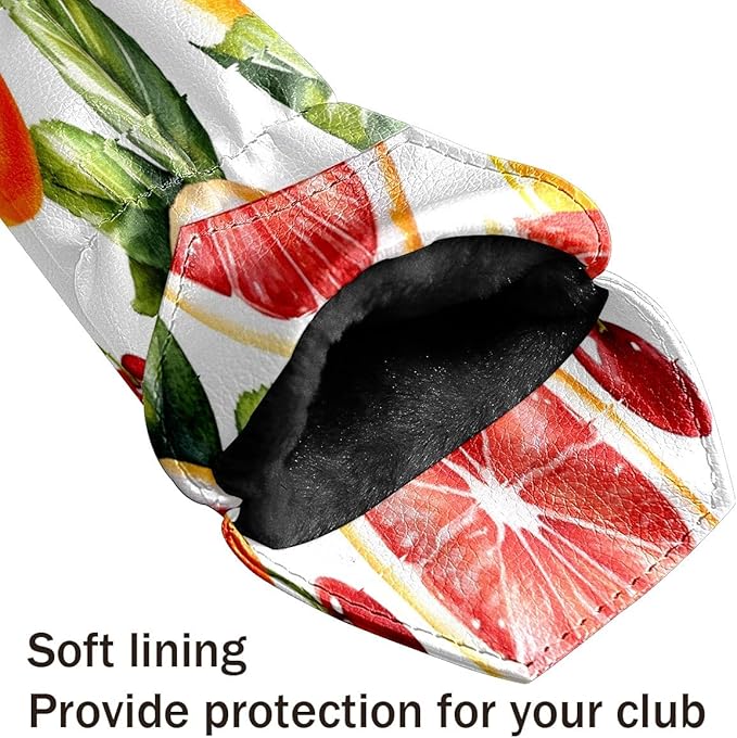 Funny Butterfly Colorful Golf Head Covers for Driver, Fairway, Hybrid & 3 Wood Premium PU Leather with Soft Velvet Lining Waterproof & Scratch-Resistant Unique Golf Gift for Men & Women
