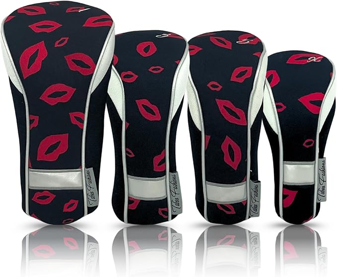 Taboo Fashions Monaco Golf Club Covers for Women - Numbered Golf Headcovers Set for Driver, Fairway and Hybrid Clubs - Weather Resistant, Pack of 4