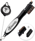 Frogger BrushPro Golf Club Cleaner with Ergonomic Grip and 2.5 ft. Retractable Cord, Sturdy Golf Club Brush and Groove Cleaner for Golfers, Golf Dad