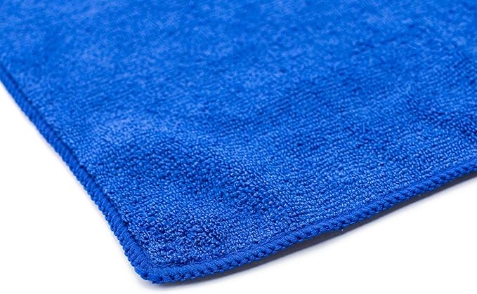 The Rag Company - Sport & Workout Towel - Gym, Exercise, Fitness, Spa, Ultra Soft, Super Absorbent, Fast Drying Premium Microfiber, 320gsm, 16in x 27in (3-Pack) (Royal Blue + Light Blue + Black)