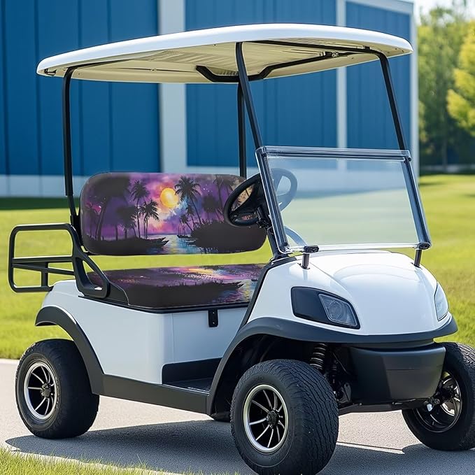 Fashion Print Golf Cart Seat Covers 2 Passenger Golf Cart Backrest Cover Golf Cart Seat Towel Gift for Friends