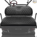 Golf Cart Rear Seat Covers for EZGO Club Car Yamaha Aftermarket Rear Seat Only-Thick Premium Marine Leather with Custom Diamond Design Comfortable/Anti-Scratch/Anti-Fading/Easy to Install