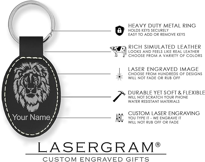 LaserGram Oval Keychain, Disc Golf, Personalized Engraving Included